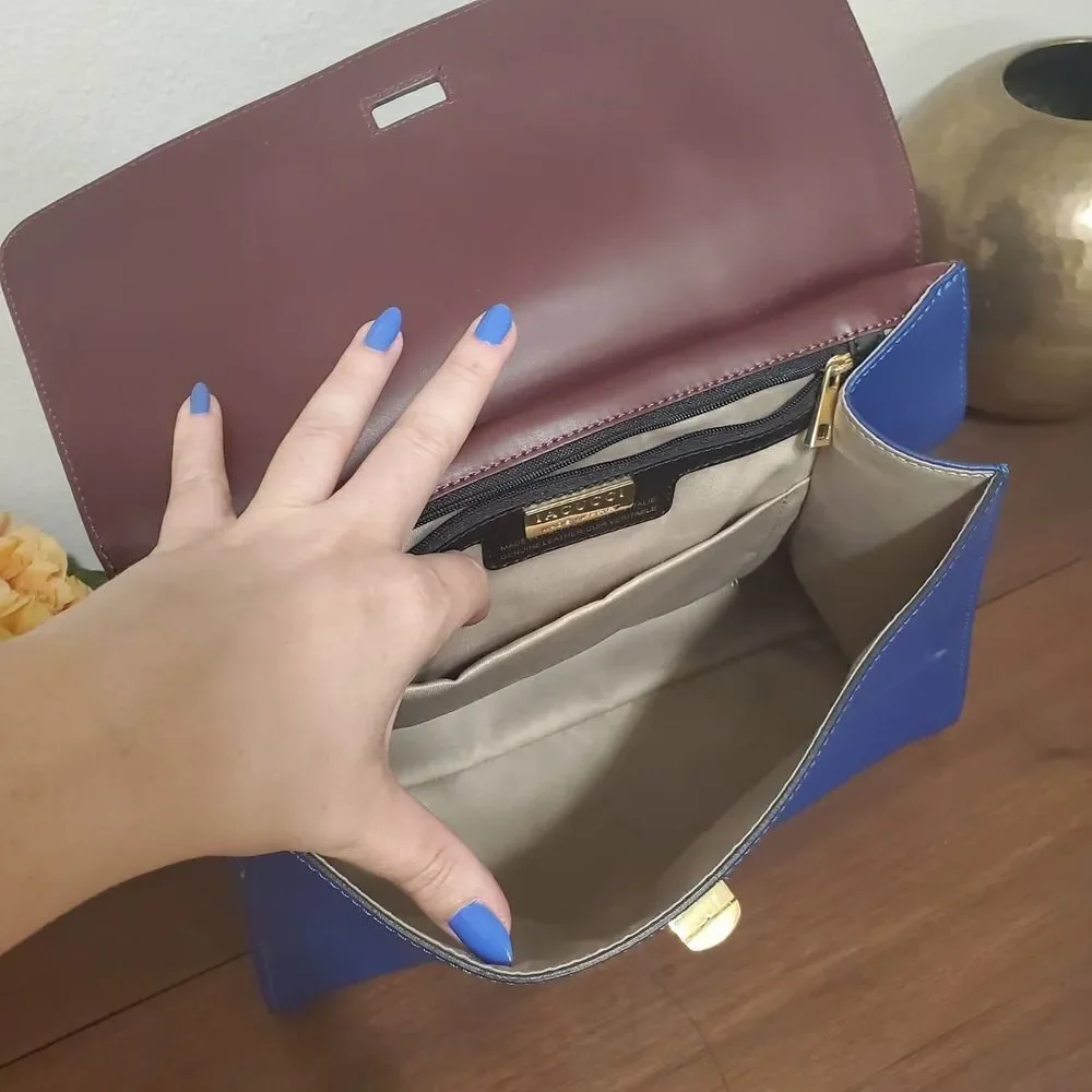 Iacucci Leather Color Block Handbag - Picture 6 of 6